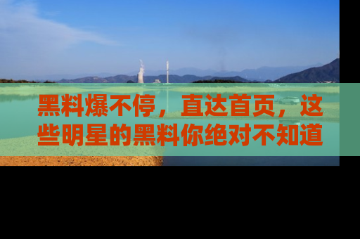 黑料爆不停，直达首页，这些明星的黑料你绝对不知道！