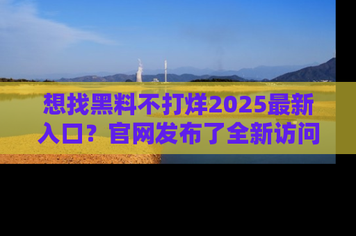 想找黑料不打烊2025最新入口?官网发布了全新访问指南!